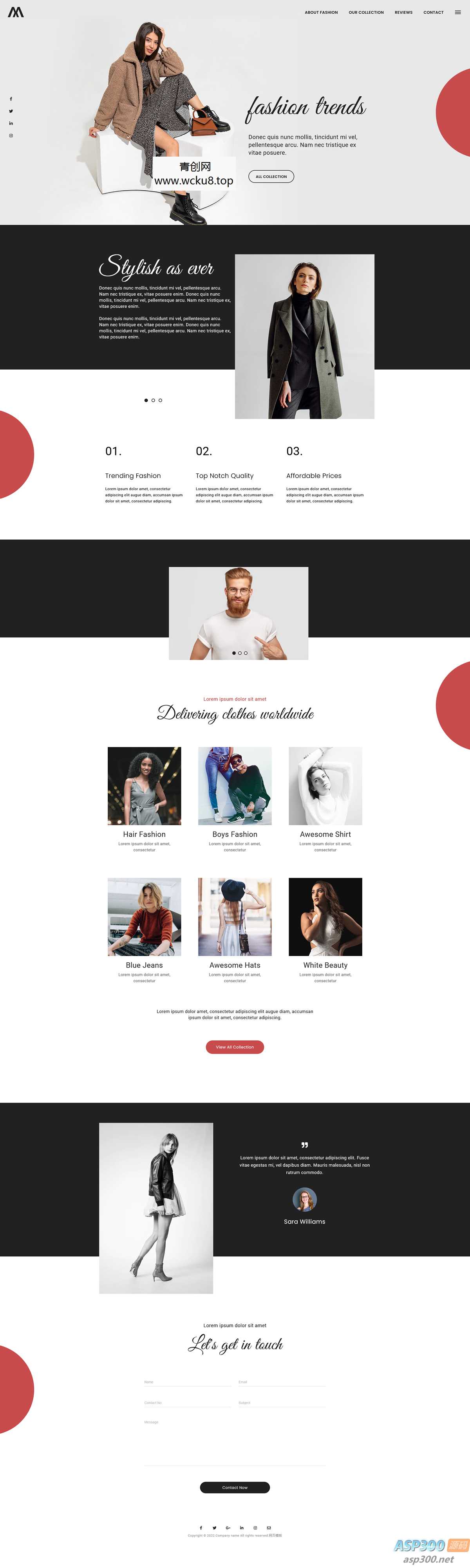 欧美时尚服饰网站源码  html5模板