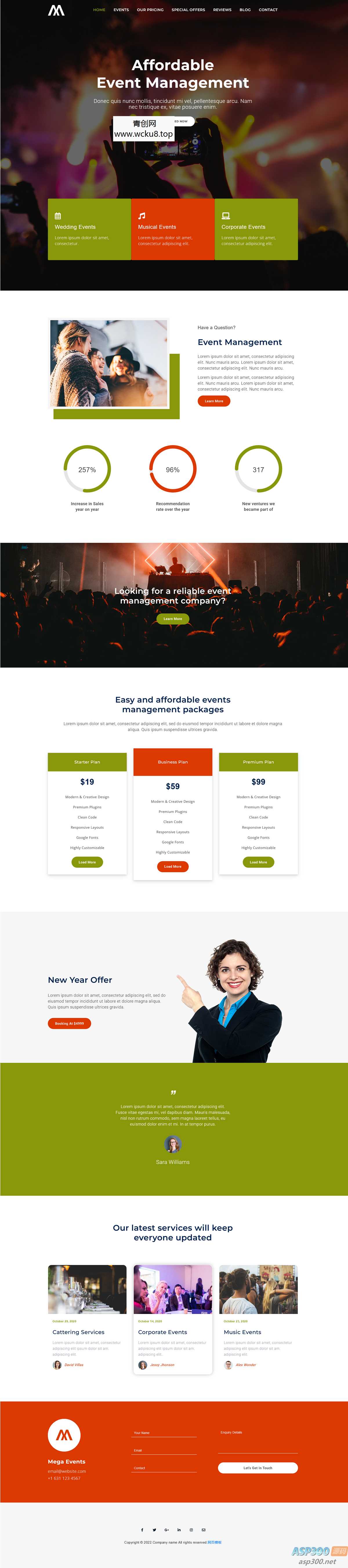 各类活动策划公司网站源码  html5模版