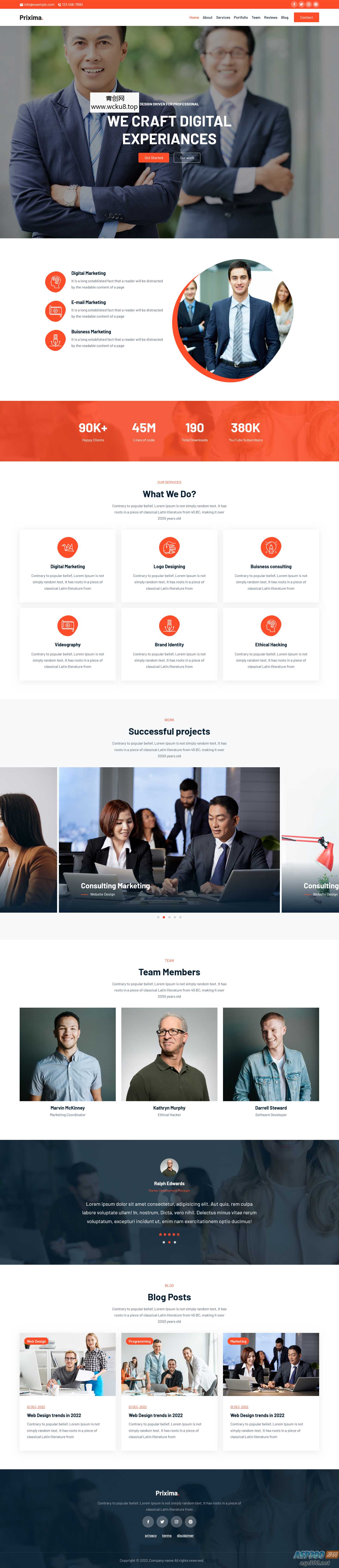 现代商务营销服务公司网站源码 html5模板