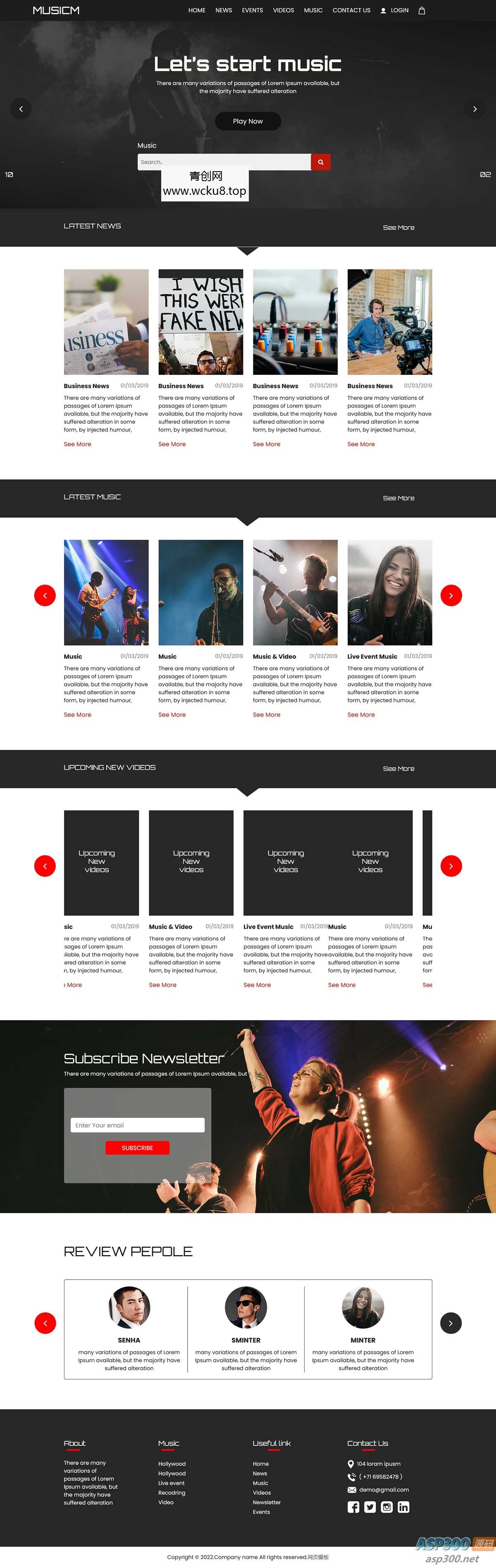 音频音乐资讯网站源码 HTML5模板