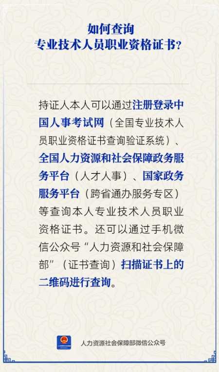 如何查询专业技术人员职业资格证书？